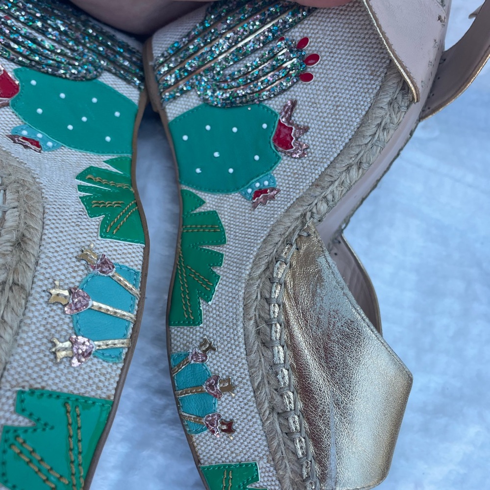 Kate Spade Gold and Green Espadrille Wedges - Picture 4 of 9
